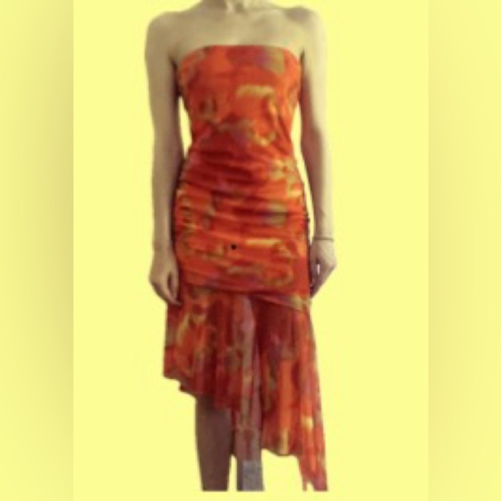 Pretty little thing Elegant Orange strapless Dress